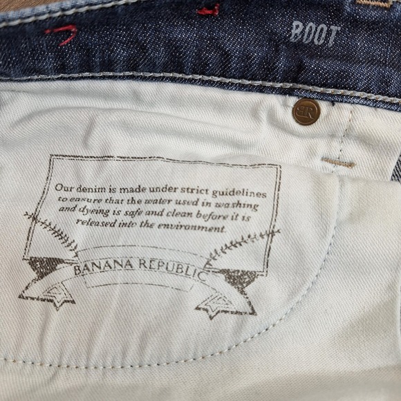 Banana Republic Men's Dark Resin Straight Bootcut Jeans Blue Denim Size 29Wx31L - Picture 5 of 6